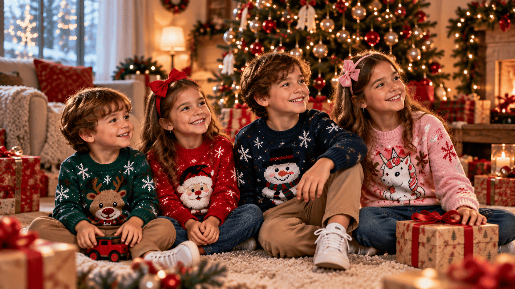 suéteres navideños para niños